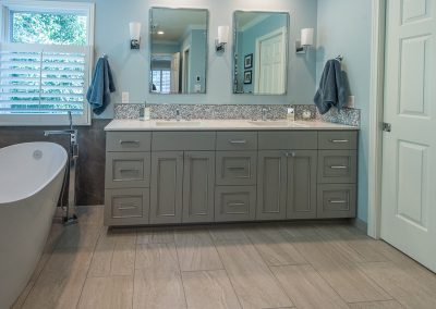 gray luxury bathroom countertops and cabinets