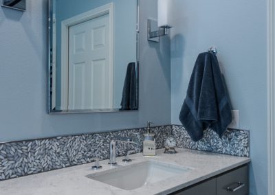 gray accent bathroom sink