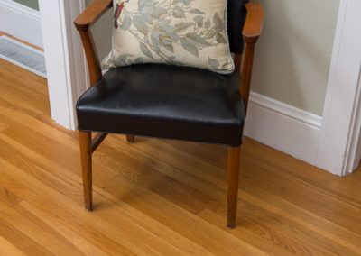 accent chair and pillow