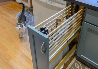 kitchen drawer and cat