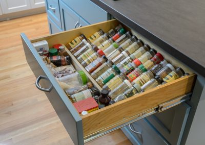 Spice rack inside drawer kitchen remodel
